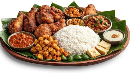 Fried Chicken, Rice, and Sides Platter