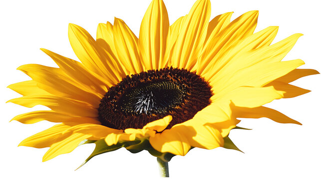 A close-up shows a bright yellow flower with a dark brown center. The flower is categorized as a photo of plants and flowers on a stock image website.

