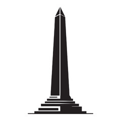 Timeless Obelisk silhouette, standing tall through centuries - Obelisk illustration - Obelisk vector - Egyptian monument silhouette - Egyptian silhouette