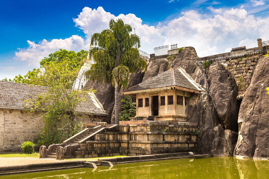 Isurumuniya Viharaya in Anuradhapura on a sunny day