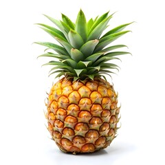 Fototapeta premium Fresh Pineapple on a White Background. Whole Pineapple. Juicy Pineapple.
