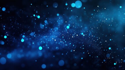 Obraz premium Abstract Blue Sparkle Background Glowing Particles and Bokeh Lights