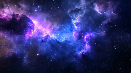 Vibrant Cosmic Nebula Wallpaper - Deep Space Purple and Blue Galaxy Background