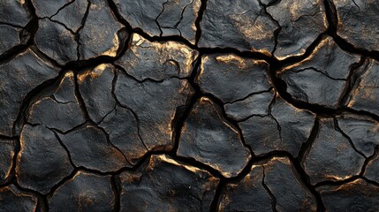 Cracked, dark earth texture