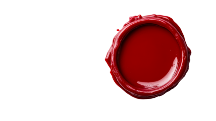Red wax seal stamp, isolated, authenticity, glossy, official, background, cut out transparent