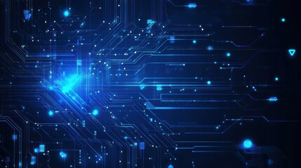 Obraz premium Abstract Futuristic Circuit Board Design Glowing Blue Technology Background