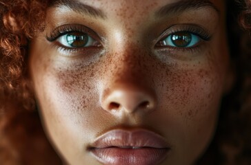 Fototapeta premium High-resolution close-up of a woman with natural beauty,
