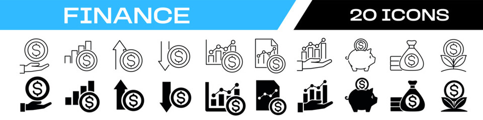 money icon. Finance icon set