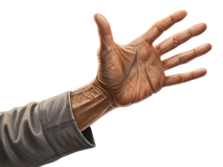 hand in black glove isolated