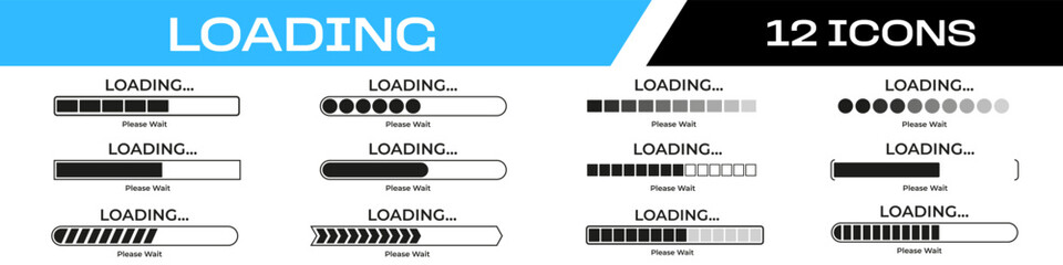 loading bar. progress bar set