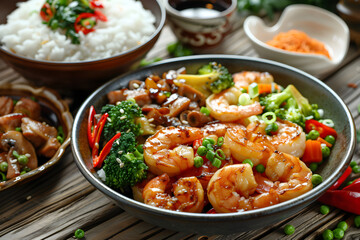 Savor the Sumptuous Spread of Traditional Zhejiang Cuisine: Stir-fried Shrimps and Stewed Pork Belly