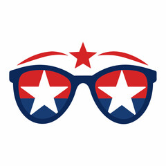 Obraz premium Creative USA-themed sunglasses vector with a star pattern, great for party decorations.