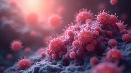 Microscopic View of Viral Infection Progression