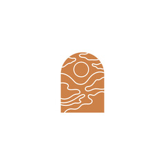 Nature landscape logo design. Vector illustration.
