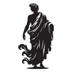 Fototapeta premium Hallowed Apollo silhouette, master of prophecy - Apollo illustration - Apollo vector - Greek god silhouette