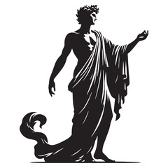Eternal Apollo silhouette, the essence of youth - Apollo illustration - Apollo vector - Greek god silhouette


