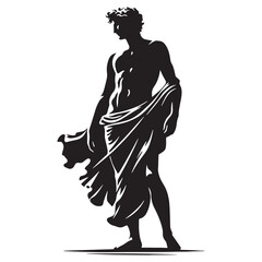 Illustrious Apollo silhouette, the radiant Olympian - Apollo illustration - Apollo vector - Greek god silhouette

