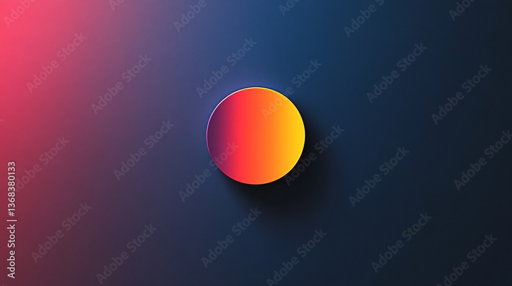 Poster Colorful gradient circle on dark background creating visual interest