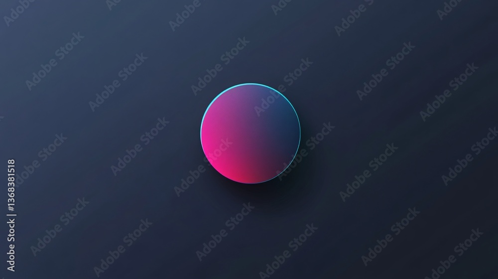 Aufkleber glowing neon circle with pink and blue gradient on dark background