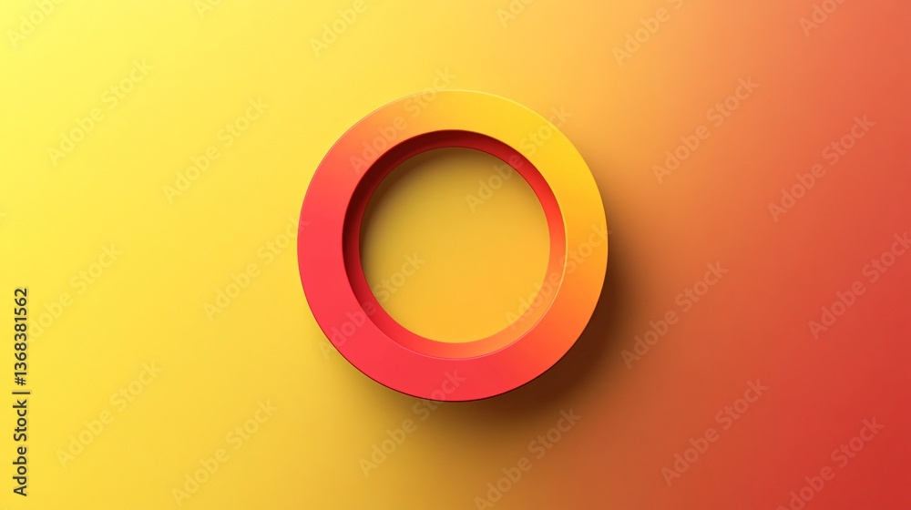 Poster Red and yellow gradient circle creating visual interest on colorful background