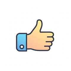 Gradient Thumbs Up Icon illustration, Like Symbol