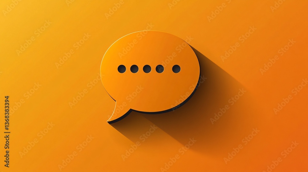 Aufkleber Orange speech bubble showing loading status on orange background