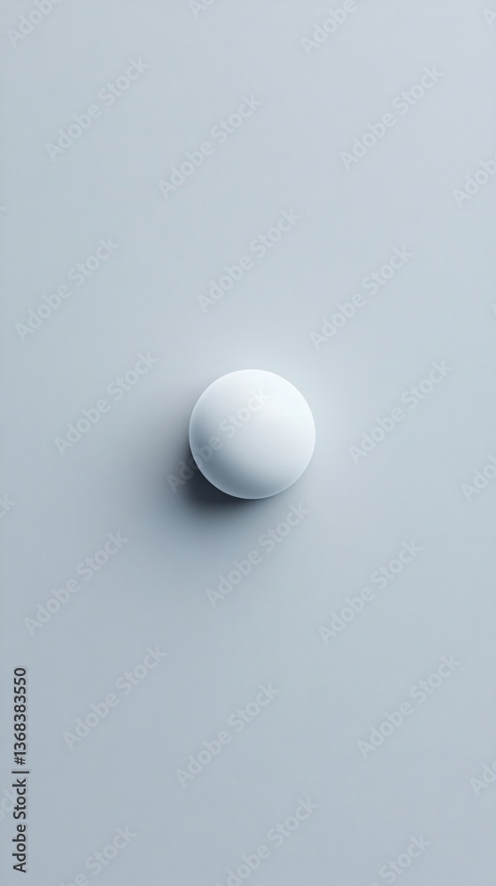 Aufkleber white sphere casting a subtle shadow on a light blue background