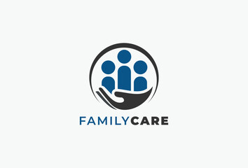 Obraz premium Simple Family Care Logo Design Element