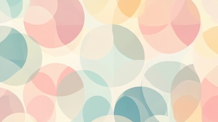 A calming geometric pattern made of soft, overlapping circles in muted pastel shades, creating a gentle gradient effect