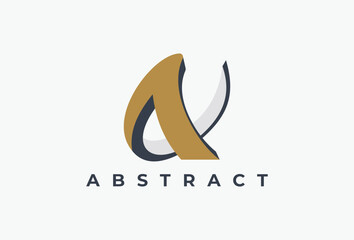 Abstract Curve Initial Letter A Logo Design