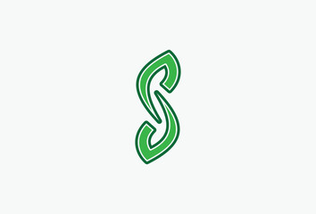Letter S twisted Object Vector Logo Template