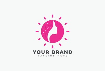 Rising Beauty  Woman Face silhouette Logo Design