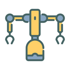 Robot Industry filled outline icon. Robot arm color line illustration.
