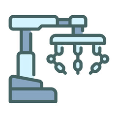 Medical Robot filled outline icon. Medical Robot color line illustration.
