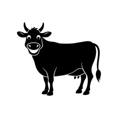 Cow with a big smile silhouette illustration