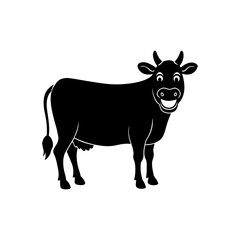 Cow with a big smile silhouette illustration