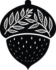 Acorn Silhouette Vector