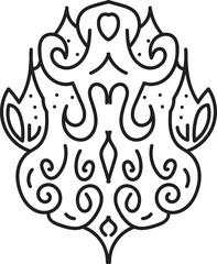 Elegant Black and White Decorative Abstract Line Art Design
