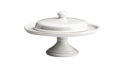 Covered butter dish with pedestal, cutout transparent