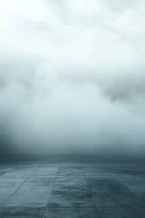 Moody Grey Fog Over Dark Stone Ground