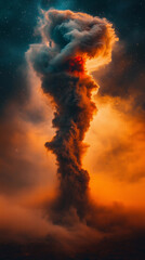 Beautiful vertical space background for mobile use.