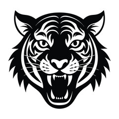 Tiger head vector illustration in tribal style