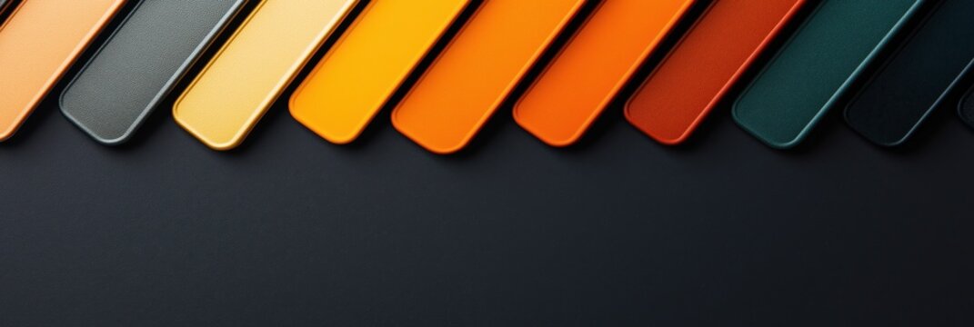 Color palette displaying various shades from gray to orange arranged diagonally