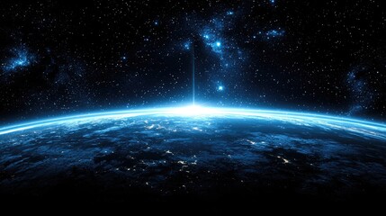 Ethereal View of Planet Earth Surrounded by Stars and Cosmic Wonder in the Depths of Space