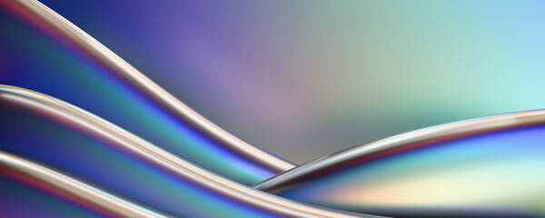 Colorful Iridescent Abstract Background With Metallic Waves and Subtle Shine