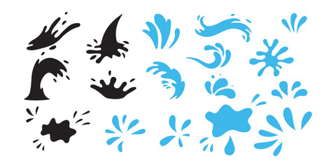 Water drop Splash silhouette with droplet. Water drop. Vector illustration eps 10