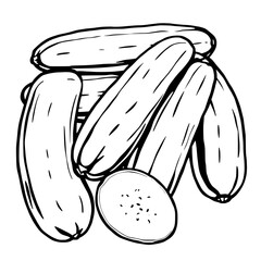 A Collection Of Fresh Juicy Cucumbers Ready To Eat