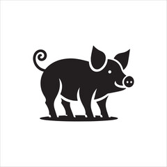 vector illustration of a pig