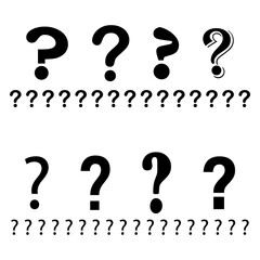 Question mark icon. Bold query symbol. Repeating mark design. Black and white shape.