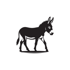 donkey on white background